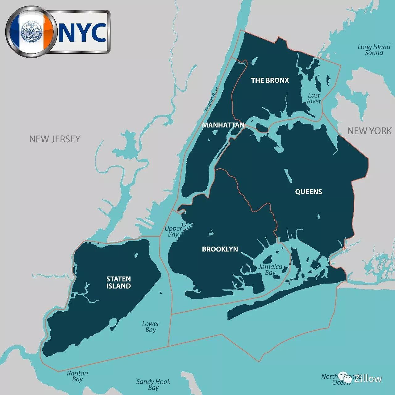 纽约市的行政区划分