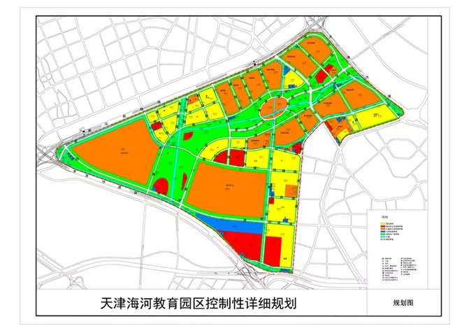 图中黄色区域为规划居住用地 来源:天津海河教园区管委会官网