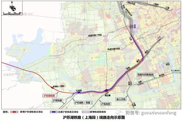 地铁达人  沪苏湖铁路(上海段)西起青浦区金泽镇市界,东接虹桥站,线路